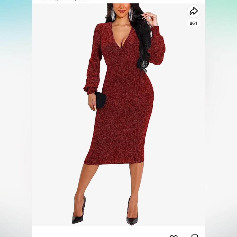 Red sparkly dress. Holiday. Light weight. Stretchy.